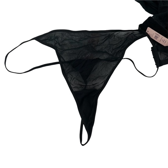 NWT Cacique Black Bow Embroidered 2 Piece Baby Doll Negligee Size 18/20 Women’s - Picture 4 of 7